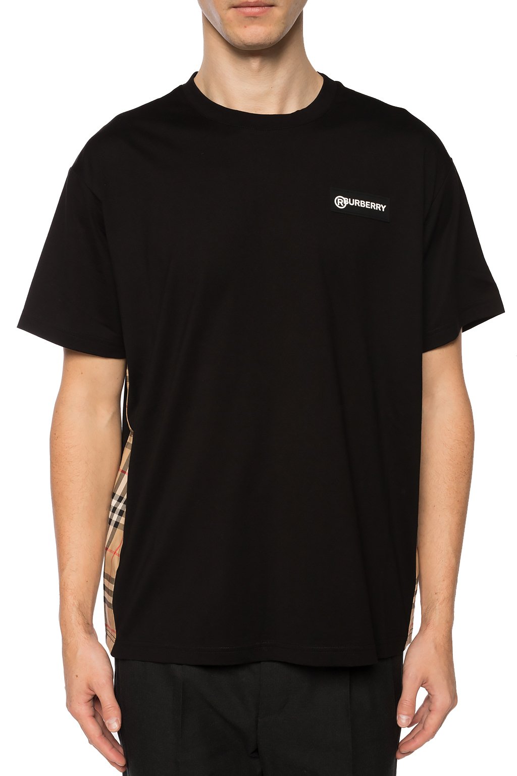 Tシャツ・カットソー Burberry T-SHIRT CAVALIERE CON BANDIERA BURBERRY: long-sleeve cotton t-shirt with maxi logo - Blue